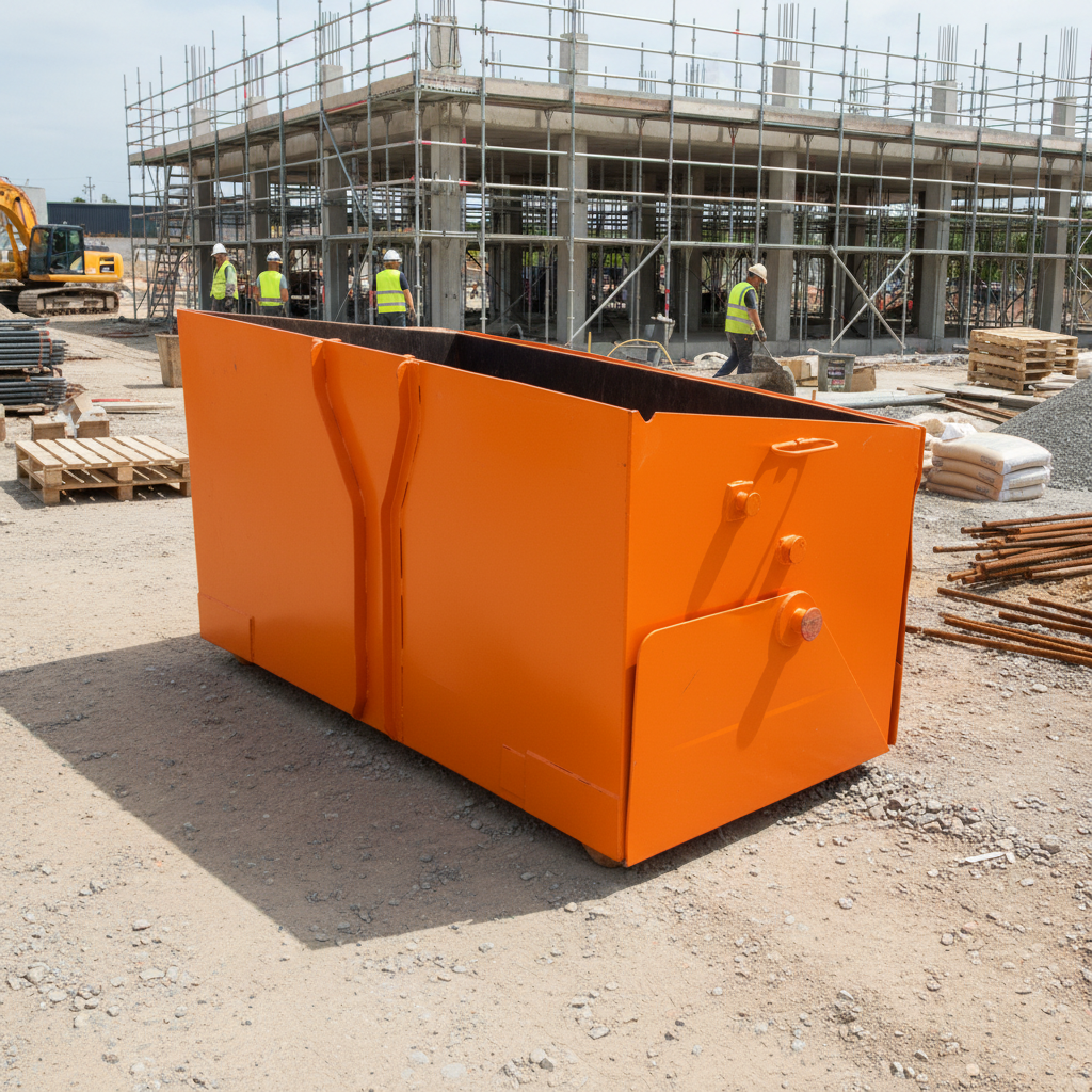 1.5m³ Skip Bin Orange Construction Site